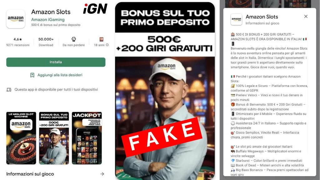 The Amazon Slots Scam Featuring Bezos and Khaby Lame