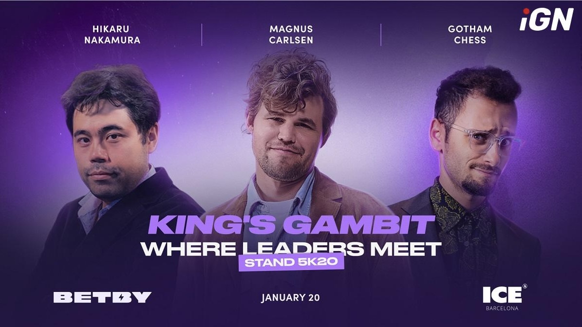 BETBY привезет Карлсена, Накамура и GothamChess на ICE Barcelona 2026