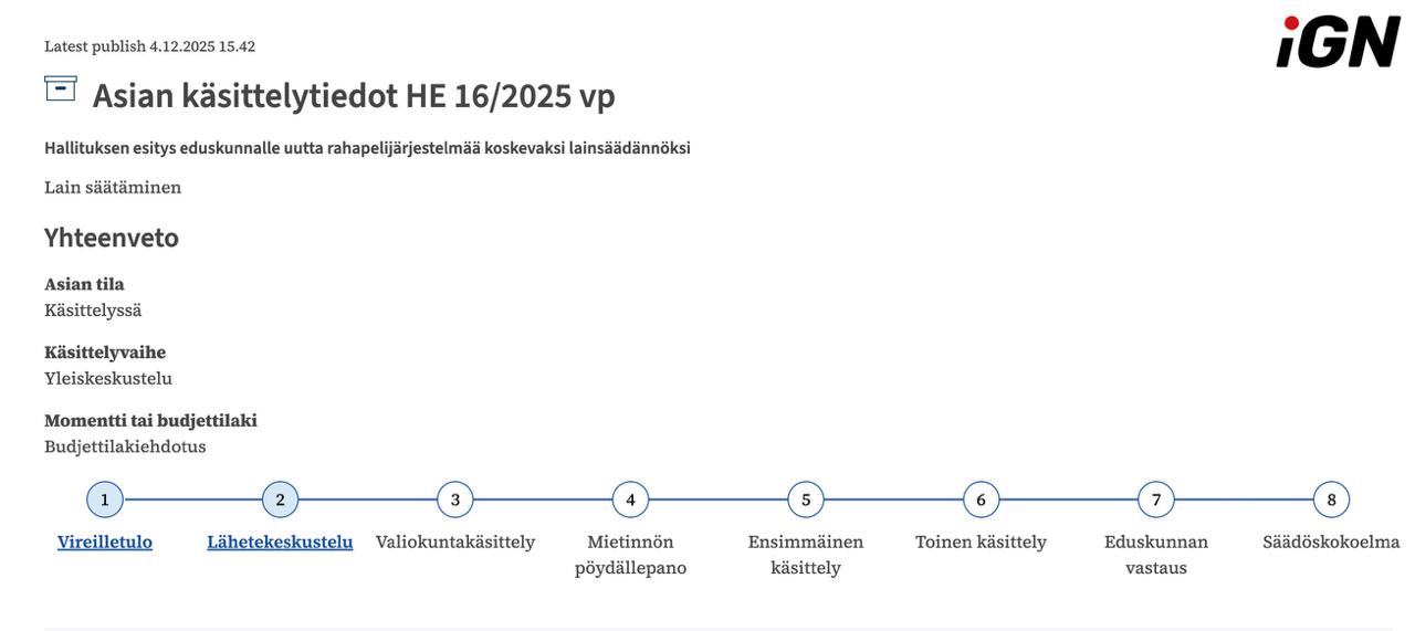 Финляндия внесла законопроект об отмене монополии